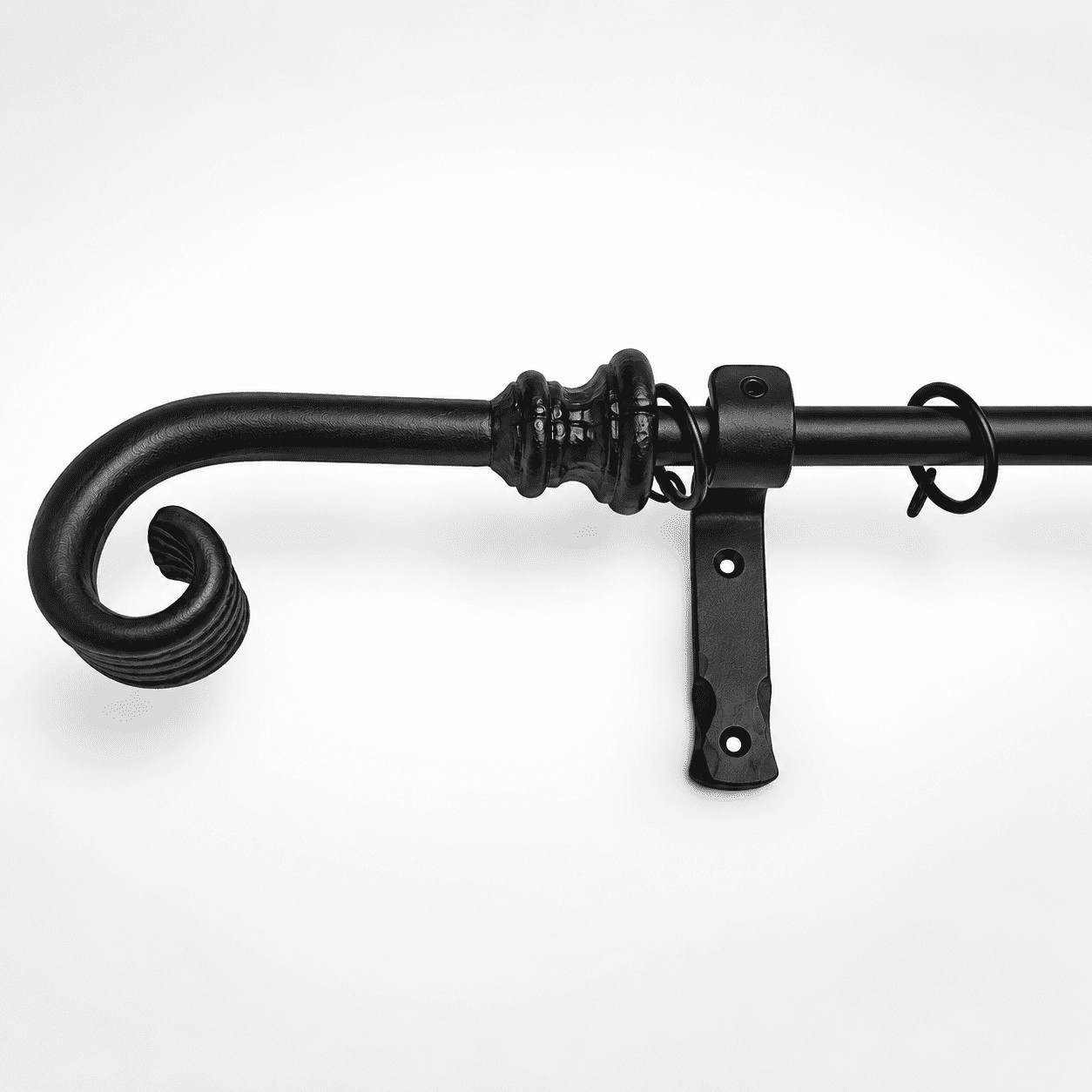 20mm Shepards Crook Wrought Iron Curtain Pole Set 